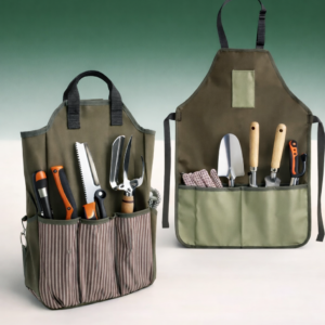 Sodo prijuostės ir krepšio komplektas