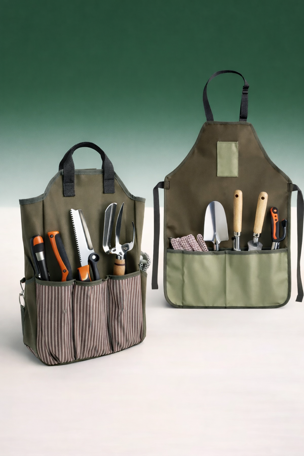 Sodo prijuostės ir krepšio komplektas