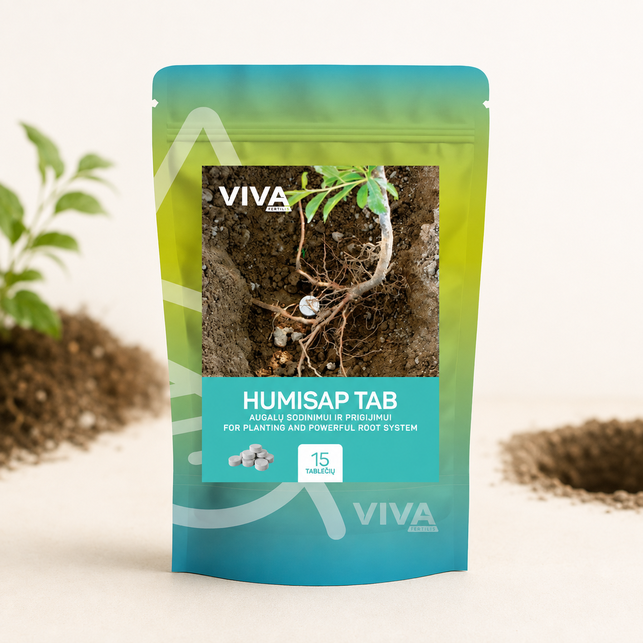 HUMISAP TAB–sodinimo tabletės su mikorize (15vnt)